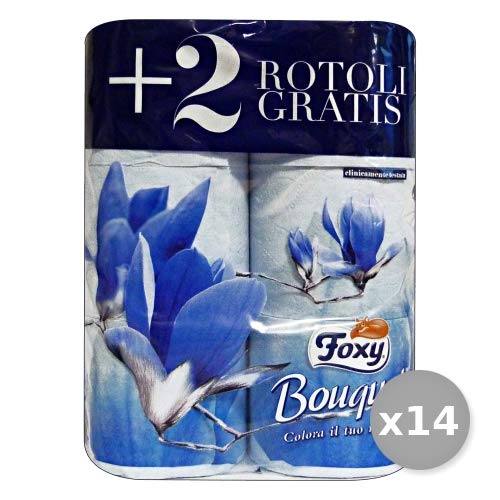 Unbekannt Foxy Set 14 x 4 + 2 Farbe Blau Toilettenpapier Zubehör für das Badezimmer, Mehrfarbig von Unbekannt