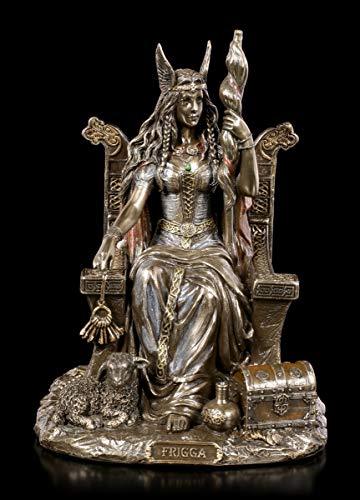 Frigga Figur - Germanische Göttin und Frau Odins | Götterfigur, bronziert & coloriert, H 18 cm Veronese von Unbekannt
