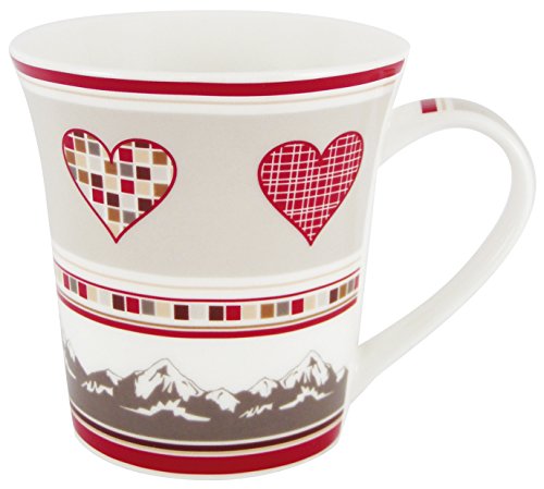 Unbekannt Générique 3013 Tasse Herzen Version grau lose, Porzellan, H. 10.5 x D. 8 cm, Keramik, rot, grau, 9,5 x 12,5 x 10 cm von Unbekannt