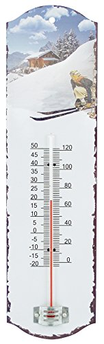 Unbekannt Générique 514 Skifahrerin Thermometer Wandtattoo Eisen weiß 7 x 26 x 1 cm von Unbekannt