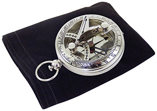 Générique Solar-Zifferblatt auf Kompass, Metall, Silber, 4,5 x 4,5 x 1,5 cm von Générique