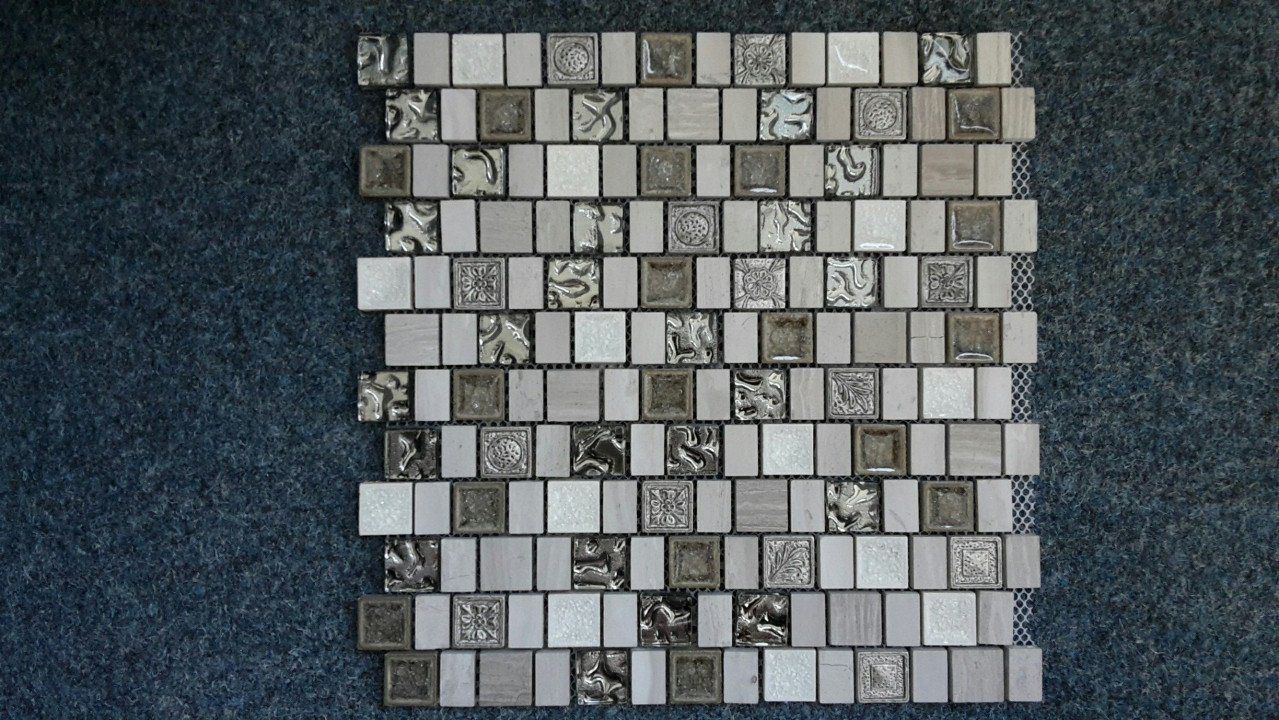 Trend Line Glas Mosaikfliesen Mosaikfliese Vesta 30 x 30 cm weiß, Weiß von Trend Line