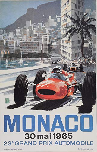 Unbekannt Grand Prix Monaco 1965 Poster, Poster, Format 50 x 70 cm, Papier, 300 gR (Shop: Display evintage.fr.) von Unbekannt