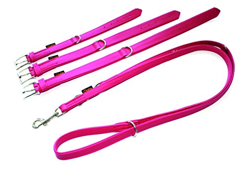 Heim 3784502 Halsband, Colour, genäht, 2X Boxleder, 30/50 cm, pink von Heim