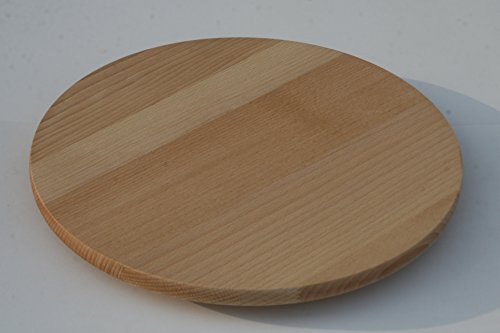 Unbekannt Holzdrehteller, drehbare Servierplatte aus massivem Holz - 35,5 cm Durchmesser, 4 cm hoch - rutschfest von Unbekannt