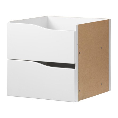 KALLAX Einsatz mit 2 Schubladen ohne Griff in weiß; (33x33cm) von IKEA