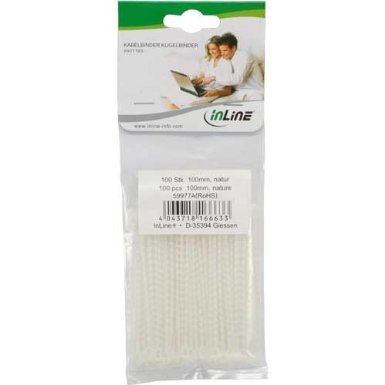 Unbekannt InLine® Kabelbinder Kugelbinder natur, Länge 100mm, 100 Stück von Unbekannt