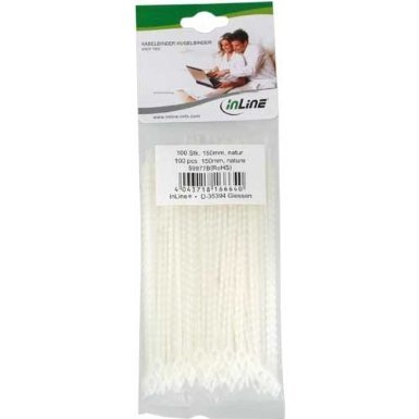 Unbekannt InLine® Kabelbinder Kugelbinder natur, Länge 150mm, 100 Stück von Unbekannt