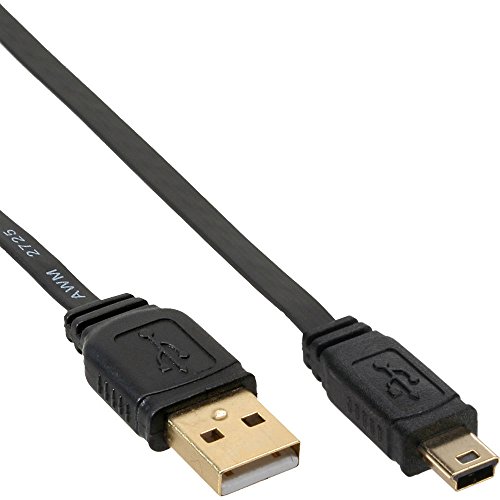 Unbekannt Inline 31850 F – Adapter-Kabel USB A auf Mini USB 2.0 Flachkabel (5 m) 7 Stück von Unbekannt