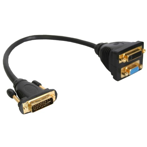 Unbekannt Inline DVI Adapterkabel Stecker auf Buchse + S-VGA Buchse schwarz 0,3m von Unbekannt