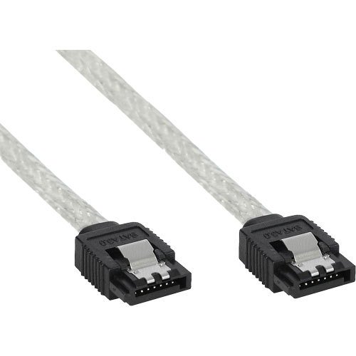 Unbekannt Inline SATA 6Gb/s Kabel rund mit Lasche transparent 0,5m von Unbekannt