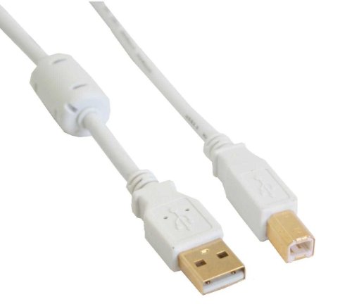Unbekannt Inline USB 2.0 Kabel A an B weiß/Gold mit Ferritkern 2m Unbekannt Inline USB 2.0 Kabel A an B weiß/Gold mit Ferritkern 2m von Unbekannt