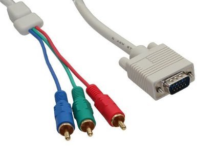 Unbekannt Inline VGA Kabel VGA Stecker an 3X Cinch Stecker RGB YUV mit Ferritkern 2m von Unbekannt