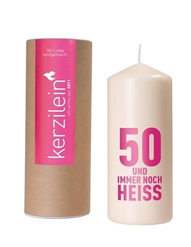 Unbekannt Kerze / Stumpen-Kerze / Geburtstags-Kerze 50 UND Immer NOCH HEISS Kerze in weiß mit Aufdruck in pink zum 50. Geburtstag - Geburtstags-Deko - Geburtstags-Geschenk - 50 Jahre - von Kerzilein Unbekannt Kerze / Stumpen-Kerze / Geburtstags-Kerze 50 UND Immer NOCH HEISS Kerze in weiß mit Aufdruck in pink zum 50. Geburtstag - Geburtstags-Deko - Geburtstags-Geschenk - 50 Jahre - von Kerzilein von Unbekannt
