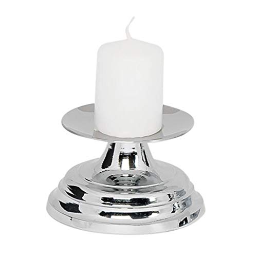 unbekannt Kerzenständer Kerzenleuchter 8 cm Durchmesser Kerzenhalter mit Dorn Spitze Silber verchromt 03-121 von unbekannt