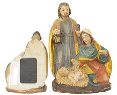 Unbekannt Krippenblock Heilige Familie mit Magnet 8cm Heiligenfiguren von Unbekannt