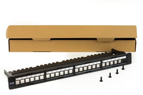 Unbekannt LINK LKPV24R Patchpanel mit 24 Türen ohne Module mit abnehmbarem Rahmen, Schwarz von LINK