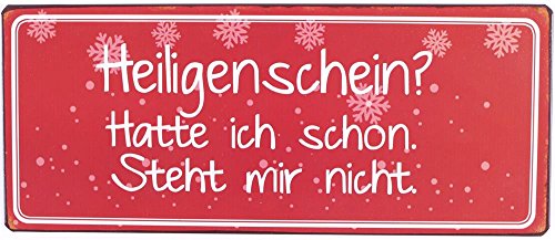 Unbekannt Lafinesse - Schild - Metallschild - Blechschild Heiligenschein? Hatte ich schon steht mir nicht - Vintage-Look 30,5 x 13 cm von Unbekannt
