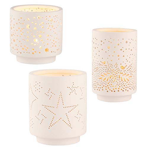 Räder Living Lichterset 3tlg. aus Porzellan in der Farbe Weiß, Maße: 11 x 7 cm, 9 x 7 cm, 7 x 6,5 cm, 89957 Räder Living Lichterset 3tlg. aus Porzellan in der Farbe Weiß, Maße: 11 x 7 cm, 9 x 7 cm, 7 x 6,5 cm, 89957 von Räder
