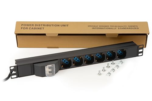 LINK lk10050 Mehrfachsteckdose Stromversorgung für Rack 19 mit 6 Universalsteckdosen von LINK