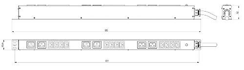 LINK lk10076 Mehrfachsteckdose mit 18 Steckdosen Schalter Kontrollleuchte Netz 32 A 400 V dreiphasig von LINK