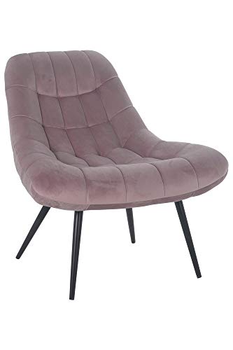 Unbekannt Loungesessel XXL mit Steppung, Samt, Metall, Rosa, 76 x 87 x 86 cm von Unbekannt