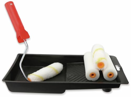 Unbekannt Maler-Roller-Set mit Farbbehälter: Malerzubehör, Paint Set, Malerrolle, Basic, Kunststoff, Schwarz, Weiß, Silber, Rot Unbekannt Maler-Roller-Set mit Farbbehälter: Malerzubehör, Paint Set, Malerrolle, Basic, Kunststoff, Schwarz, Weiß, Silber, Rot von Unbekannt