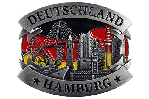 Unbekannt Maritimshop Kühlschrankmagnet Stadt Souvenir Hamburg Skyline Deutschland Fahne, 8x6,5cm von Unbekannt