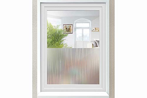 Unbekannt Melinera® Fenster Sichschuzfolie Milchglasfolie Selbstklebend 67 x 200cm Wellen von Unbekannt