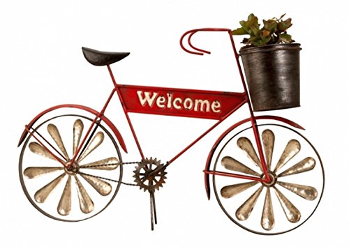 unbekannt Metall Fahrrad mit Pflanztopf 53cm Blumentopf Garten Figur Planzkübel Wilkommenschild von unbekannt