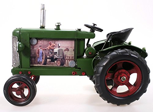 Unbekannt Metall Traktor als Bilderrahmen grün 24 cm Blech Modell Schlepper Trecker von Unbekannt
