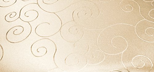 Unbekannt Mitteldecke Tischdecke eckig 130x130 cm Struktur damast Circle bügelfrei fleckenabweisend #1241 (Creme Sand) von Tischdecke