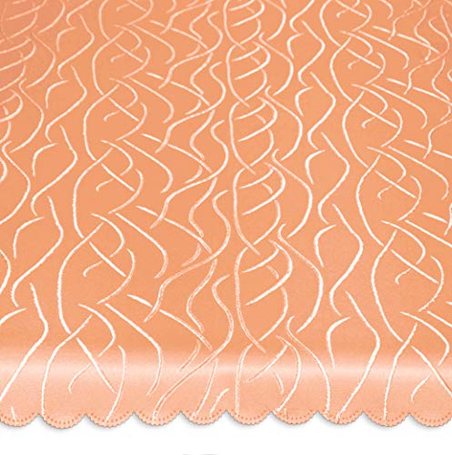 Unbekannt Mitteldecke eckig 90x90 cm Tischdecke Struktur damast Streifen bügelfrei fleckenabweisend #1158 (Terra hell) von Unbekannt