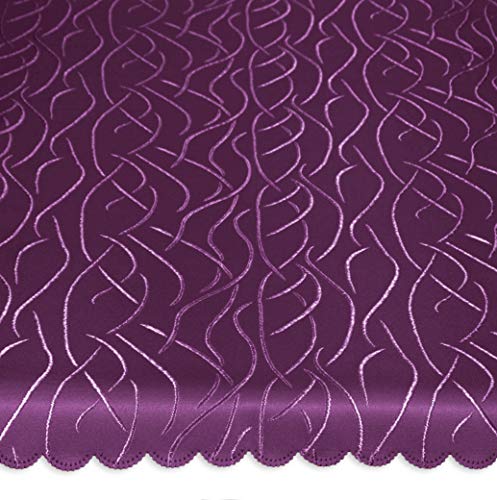 Unbekannt Mitteldecke eckig 90x90 cm Tischdecke Struktur damast Streifen bügelfrei fleckenabweisend #1158 (lila) von Unbekannt