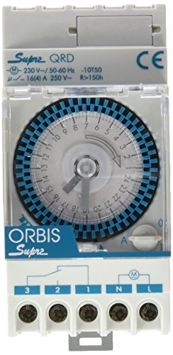 ORBIS Zeitschalttechnik SUPRA QRD 230V Hutschienen-Zeitschaltuhr analog 230 V/AC von Orbis