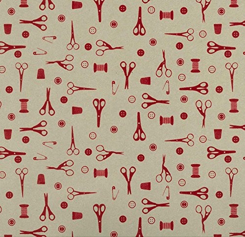 Oz 22220 Schneiderpapier, leinenfarben/Rot von Sudsty