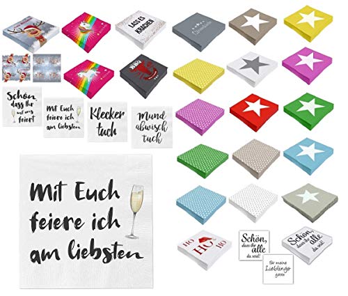 Unbekannt Papier Servietten 3 lagig 33 x 33 cm (100, Feier mit euch) von Unbekannt