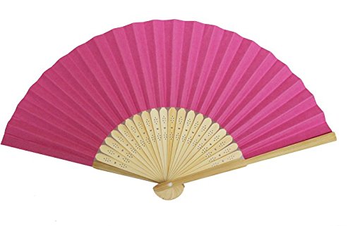 Unbekannt Papierfächer Handfächer Fächer Bambus aus Papier zu malen (pink) von Unbekannt