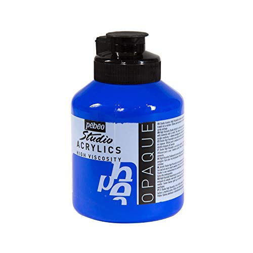 Pebeo Studio Acrylfarbe, 500 ml Acryl Feinstudio Undurchsichtige Kobaltblau-Imitation von Pebeo