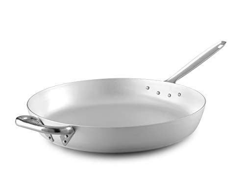 Pentole Agnelli ALMA11150 Gerade Bratpfanne 3 mm dick mit röhrenförmigem Edelstahlgriff, Durchmesser 50 cm von Baldassare Agnelli