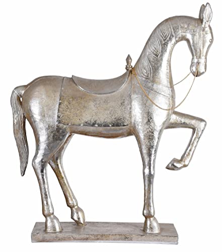 Unbekannt Pferdefigur XXL Pferd Silber Pferdestatue Schaukelpferd Dekopferd Xmas Figur cw181 Palazzo Exklusiv von Unbekannt