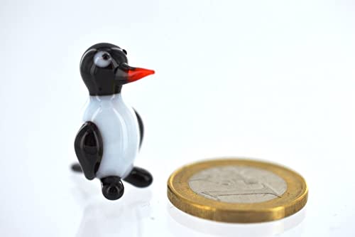 Unbekannt Pinguin Mini - Figur aus Glas Miniatur - Pinguine 1 - Glasfigur Setzkasten Deko von Unbekannt