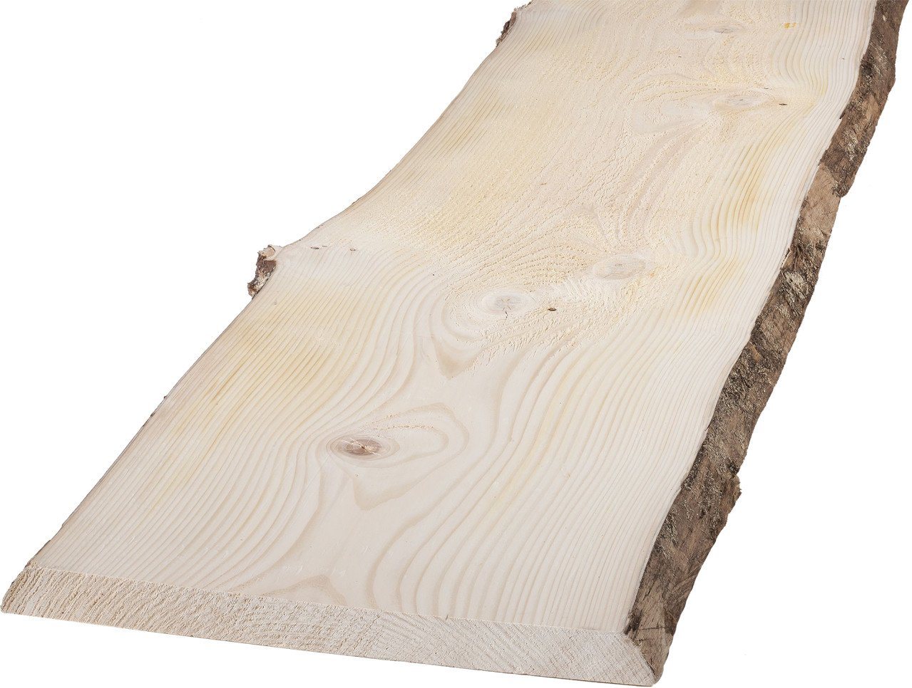 Trend Line Regaleinsatz Massivholzbrett Weißtanne mit Baumkante 100 x 24 - von Trend Line