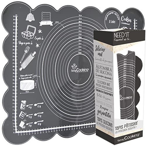 ScrapCooking 5254 Teppich Patissier, Silikon, Grau Anthrazit, 60 x 43,5 x 0,2 cm von ScrapCooking
