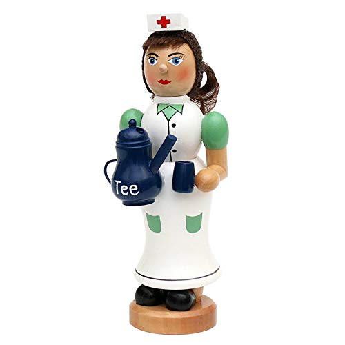 SIGRO Premium Collection Holz Räucherfrau Krankenschwester mit dampfender Teekanne & Tasse 7 x 8 x 19 cm von Unbekannt