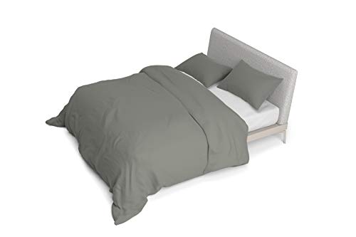 Satin Bettbezug Stripes, verfügbar in vielen, 100% Baumwolle, Rauch, Doppelte von Italian Bed Linen