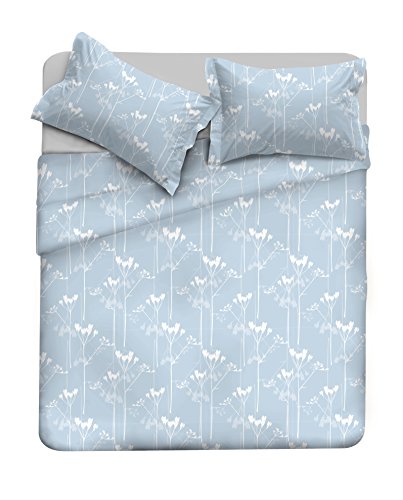 Italian Bed Linen Satin Bettwäsche, 100% Baumwolle, Doppelbett ST03 300x260x2 cm hellblau von Italian Bed Linen