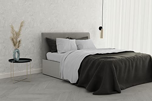 Italian Bed Linen Bettwäsche-Set Satin Stripes, Baumwolle, Weiß, Doppelte von Italian Bed Linen