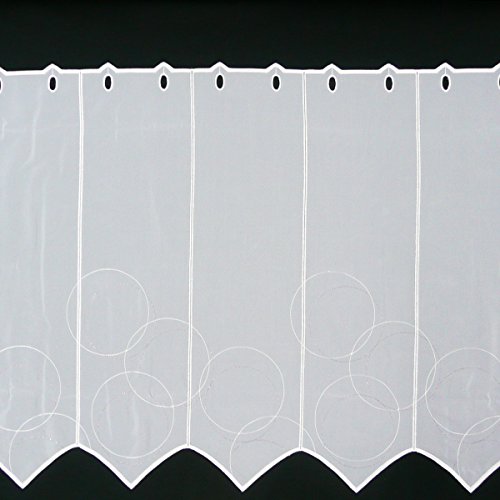 Unbekannt Scheibengardine Voile mit Kreise Lurex Creme Zink Spitze 60cm Höhe von Unbekannt