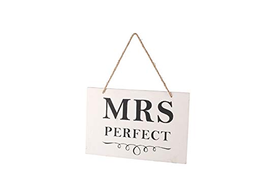 unbekannt Schild mit Schriftzug Mrs Perfect aus Holz in Weiss Shabby Chic von unbekannt